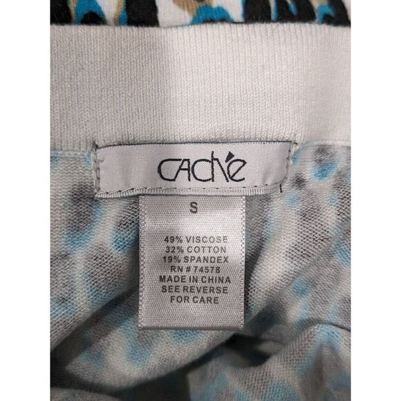 Vintage Cache Leopard Print Cardigan & Strapless Top Twin Set, S/M - Picture 9 of 9